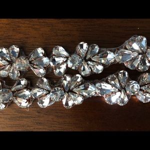 Rose Gold Rhinestone Accent Sash with Ribbon Tie